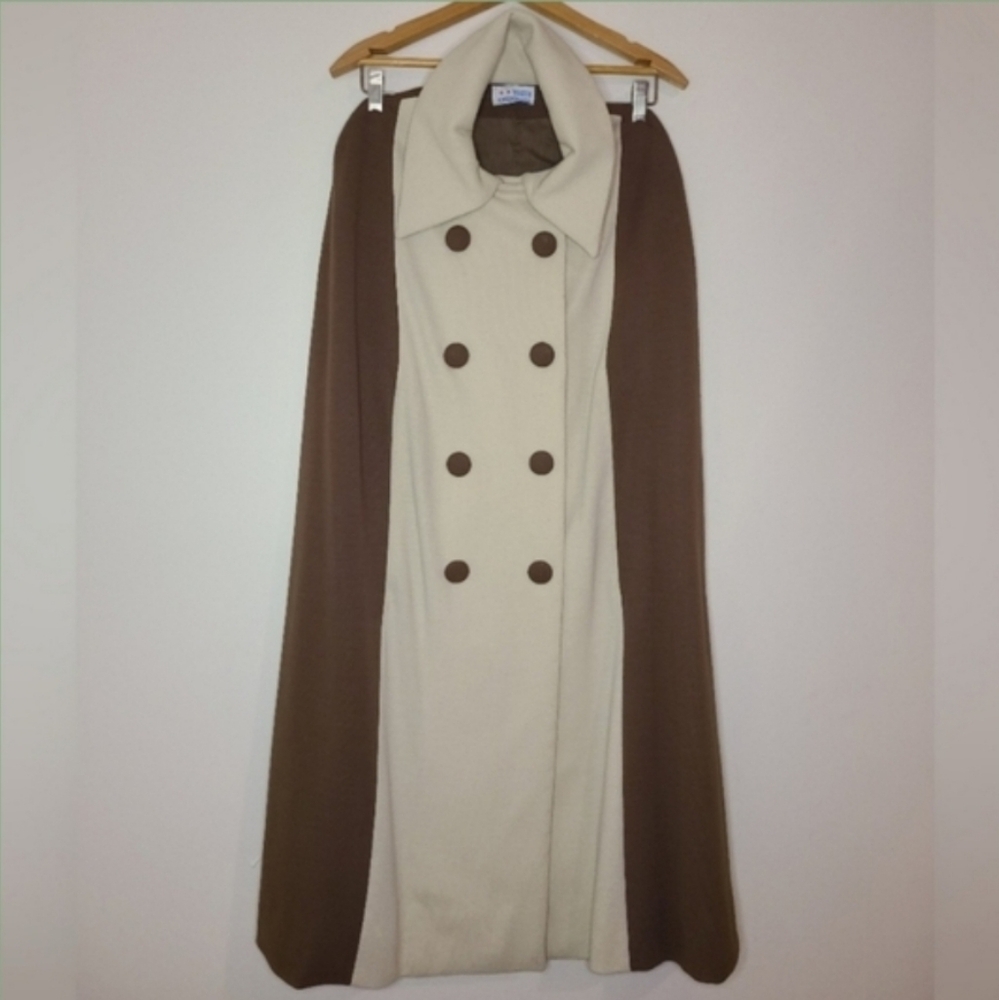 American Vintage woolblend colorblock brown and cream Cape